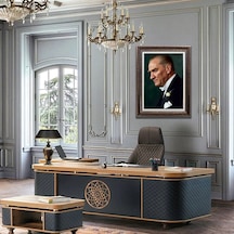 Çerçeveli Deri Atatürk Tablosu 2 Çerçeveli Tablo 61x81 Cm Diğer