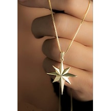 Beren Aksesuar Stainless Steel Kutup Yldızı Çelik Kolye Gold
