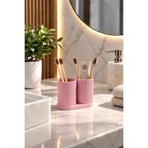 Modern Banyo Organizeri Ve Çok Amaçlı Diş Fırçası Tutucu Pembe