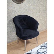 Zafir Tekli Teddy Krom Kaplama Sivriltme Ayak Çay Seti Koltuk Tekli Berjer , Balkon, Salon, Ofis Siyah