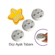 3 Adet Düz Ayak Tabanı Beyaz Mobilya Masa Sehpa Ayağı Bağlantı Aparatı Plastik