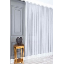 Düz Tül Ütü İstemez Sık Pileli Salon Mutfak Perdesi 1 3 Pile,beyaz 150 X 165 Çok Renkli
