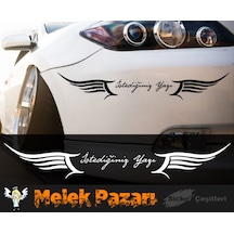 Melek Kanatları Istediğiniz Yazı Araba Sticker