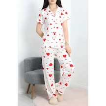 Seka Store Seka Pegasus Fırfırlı Düğmeli Pijama Takımı Kırmızıkalp - 671.1287. Çok Renkli