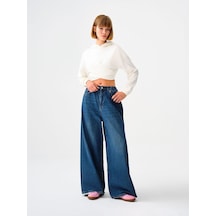 Palazzo Regular Fit Kadın Pantolon Denim