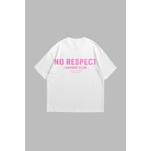 Tarzsokak No Respect Baskılı Oversize Unisex Beyaz