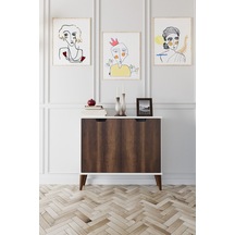 Elegant 2 Kapaklı Dekoratif Konsol Barok Ceviz Beyaz