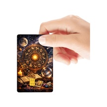 Zodyak Ve Gezegenlerin Gizemleri Temalı Parlak Kredi/banka Kart Kaplama Sticker Standart