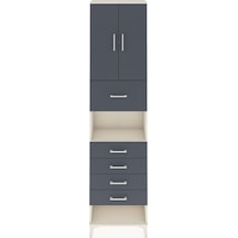 Arges Dolap 3 Raflı 5 Çekmeceli 2 Kapaklı 60x30x243 Aytaşı-antrasit Aytası