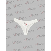 Alya Underwear Yeni Yıl Temalı Baskılı String, Kırmızı Tanga Külot Aşk Tanrısı Tekli Paket Beyaz Km Baskılı