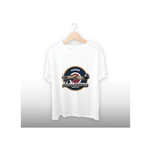 Hurricane Uçak Detaylı Unisex Tişört Beyaz