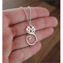 Gümüş Lotus Kolye 487321247