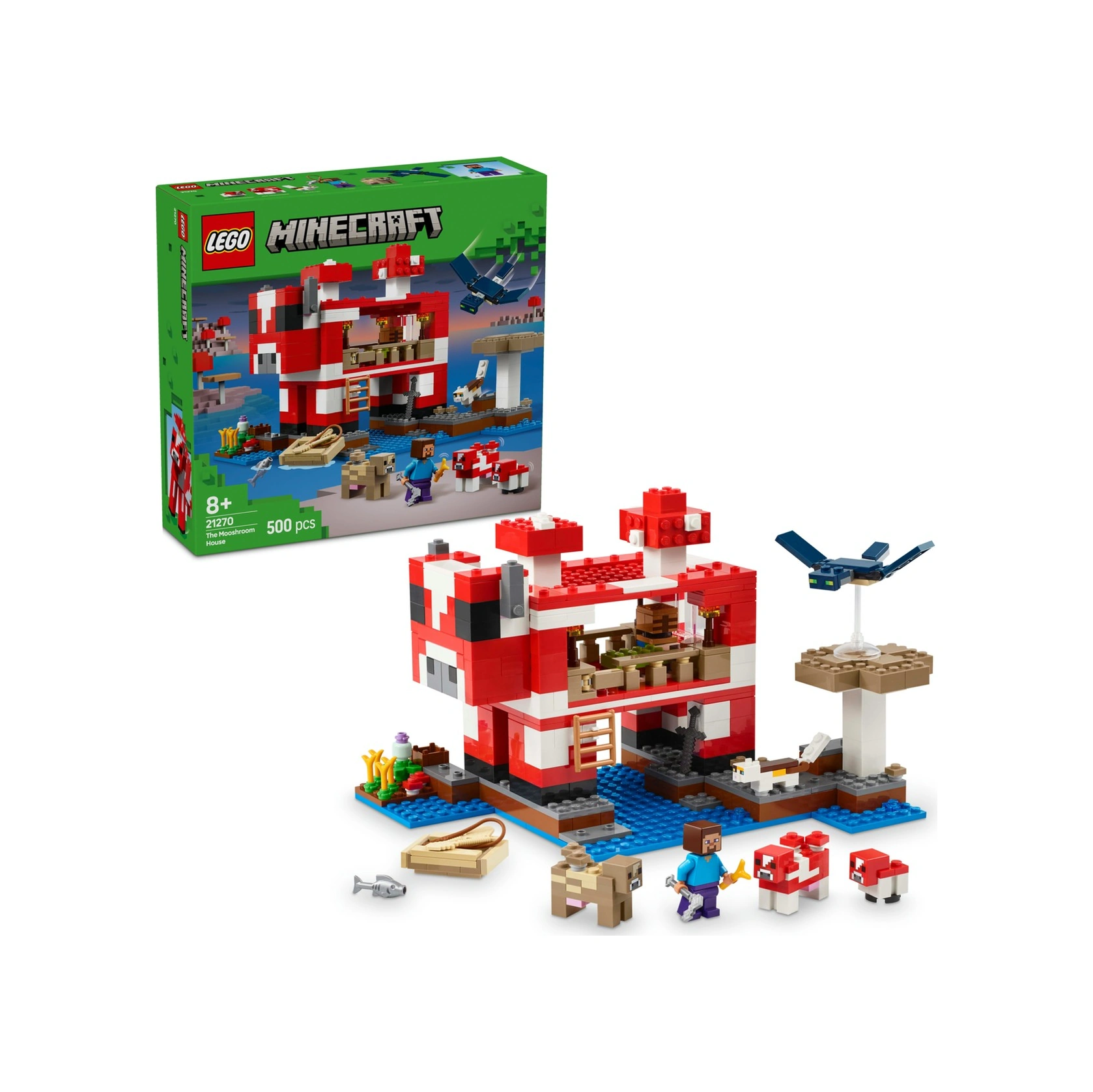 Lego 21270 Minecraft Mooshroom Evi 21270 - 8 Yaş & Üzeri Video Oyunu Seven Çocuklar İçin Yaratıcı Oyuncak Yapım Seti 500 Parça