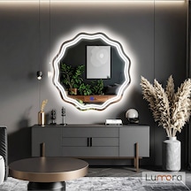 Zavira Beyaz Led'li Lazer Kumlamalı Lavabo & Banyo Aynası Dokunmatik Sensörlü 60 X 60