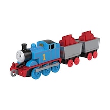 Thomas Ve Arkadaşları Oyuncak Tren, Birinci Sınıf Süslemeleri, 2 Döner Tekerlekli Yük Vagonu Ve Kırmızı Kristal Kargosuyla Mattel'in 80. Yılı Küçük Metal Lokomotif, Jfv72