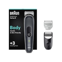 Braun Bodygroomer Series 5, 3 Aksesuarlı Erkek Elektrikli Vücut Tıraş Makinesi, Özel Bölge Ve Vücut İçin Kablosuz Düzeltici, 100 Dakikalık Pil, Su Geçirmez Vücut Kılı Düzeltici, Bg5350, Gri Diğer
