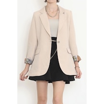 Keten Blazer Ceket Bej - 2115.1322. Çok Renkli