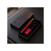 1 Adet Kutulu Kırmızı Anahtarlık Ve Kalem Seti Kişiye Özel Hediyelik, Deri Ve Metal Anahtarlık, Metal Roller Kalem, Keychain Pen