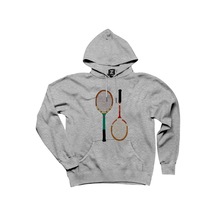 Tennis Rackets Colored Gri Kapşonlu Sweatshirt Hoodie Gri