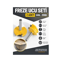 2'li Kanal Geçmeli Birleşim Freze Ucu Seti 38 Mm 8 Mm Şaft Ahşap Birleştirme