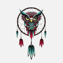 Dream Catcher Baykuş Araba Sticker 18Cm