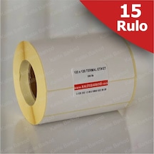 Termal Etiket 100X120 - Barkod Etiketi 15 Rulo 3.750 Adet