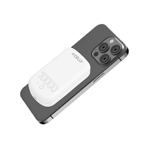 Magsafe Teknolojisiyle Uyumlu 10w 10.000 Mah Powerbank Beyaz, Aynı Zamanda Usb-c Kablosuyla Cihazınızı Şarj İmkanı