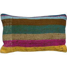 Zehra Abla Halı Yeni El Dokuma Dekoratif Lumbar Kilim Kırlent Yastık Kılıfı 6137