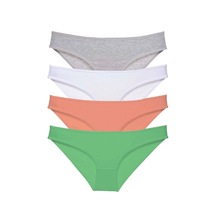 4 Adet Süper Eko Set Likralı Kadın Slip Külot Gri Beyaz Pudra Yeşil Çok Renkli