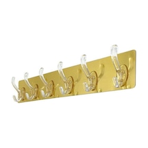 Gold Tek Parça Kendinden Yapışkanlı 6 Kancalı Askı Plastik Altın Diğer