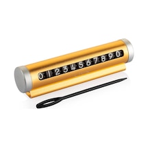 Alüminyum Kasa Çevirmeli Araç İçi Park Telefon Numaratör Park Numarası Parkmatik Araç Torpido Üstü Parktel Telefon Yazısı Gold Onbnl-gold 000 Açık Krem