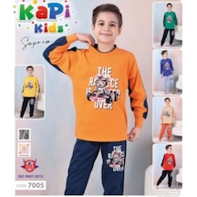 Kapi Kids 7011 Erkek Çocuk Uzun Kol Pijama Takım Turuncu