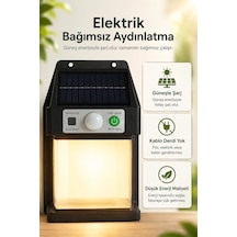Güneş Enerjili Sensörlü Solar Aplik Duvar Tipi Dış Mekan Bahçe Balkon Işığı Çok Renkli