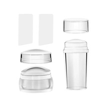 Şeffaf Silikon Nail Art Stamper Seti - Tırnak Baskı Aleti