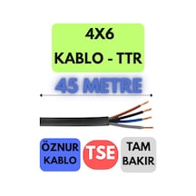 Öznur 4x6 Ttr Kablo Metre Seçenekli Siyah - 45 Metre