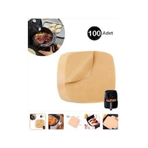 100 Adet Air Fryer Pişirme Kağıdı Tek Kullanımlık Yağ Kare