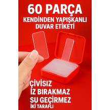 60 Parça Kendinden Yapışkanlı Duvar Etiketi - Çivisiz, İz Bırakmaz, Su Geçirmez, İki Taraflı