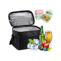 Xj Yalıtımlı Öğle Yemeği Çantası, 10 L Soğutucu Çanta, İş/okul/piknik/piknik İçin Öğle Yemeği Çantası, Siyah Çok Renkli