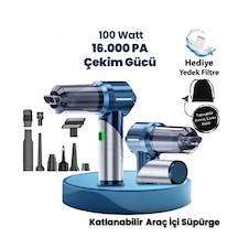Yeni 16000pa Güçlü Portatif Vakumlu Ve Üflemeli Katlanabilir Araç Içi Süpürge Pro Hl-133 1