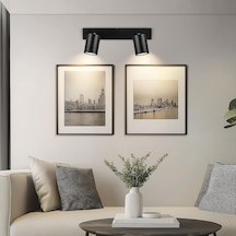 Riolight Modern Siyah Mutfak,salon,giyinme Odası,cafeler İçin Gün İşiğı Metal1 2li Spot Ampul Dahil Siyah