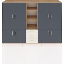 Hyperion Dolap 11 Raflı 3 Çekmeceli 8 Kapaklı 220x44x163 Çam-antr Çam-antrasit/aytaşı