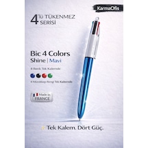 4 Colors Shine Çok Renkli Tükenmez Kalem Mavi Mavi
