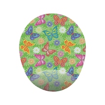 Kelebekler Görselli Yeşil Zemin - Bilek Destekli Kelebekli Mousepad
