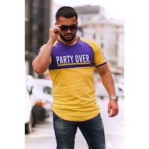 Madmext Baskılı Sarı Tişört 4027 Sarı
