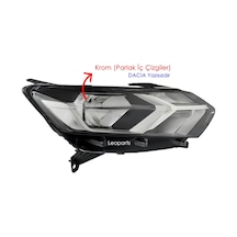 Leoparts Dacia Sandero Far Lambası Sağ Ledsiz - İçi Krom 2021-2023 260602809r