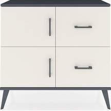 Arges Şifonyer Tek Raflı 2 Çekmeceli 2 Kapaklı 88x30x80 Antrasit-aytaşı Aytaşı