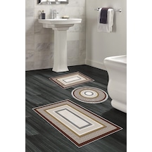 Eko Trend Djt 3 Lü Yıkanabilir Kaymaz Taban Banyo Paspas Seti 675m Modern Gold