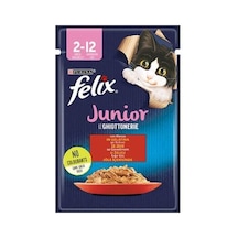 Pouch Junior Sığır Etli Yavru Kedi Konservesi 6 Adet 85 Gr