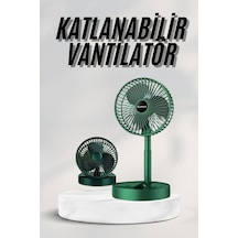 Katlanabilir Teleskopik Şarjlı Fan Masaüstü Soğutucu Vantilatör Siyah
