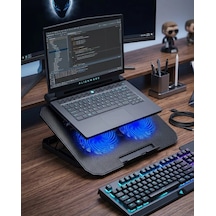 Mey İthalat Çift Fanlı Sessiz Laptop Soğutucu 17 İnç Uyumlu Yükseltici Stand